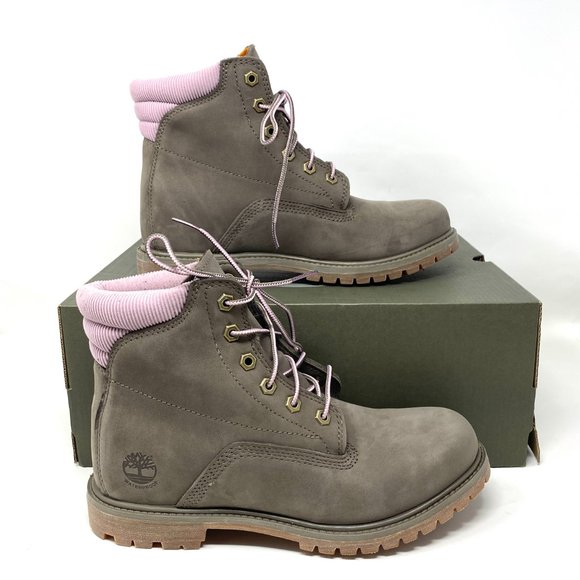 Timberland Women Size TB 0A2GN2 901 WETERVILLE 6 In Waterproof Boot Olive Nubuck - Picture 3 of 9